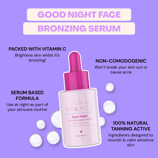 Good Night Face Bronzing Serum Tanning | Luna Bronze