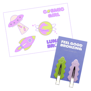 [FREE GIFT] Cosmic Hair Clips + Sticker Set  | Luna Bronze